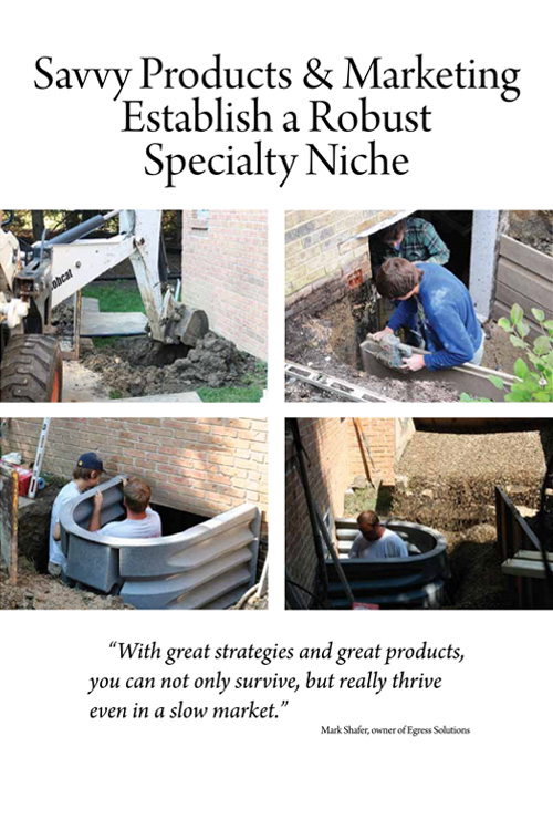Article highlighting Mark Shafer of Egress Solutions installation process of basement egress window system in Rochester Hills, Michigan.