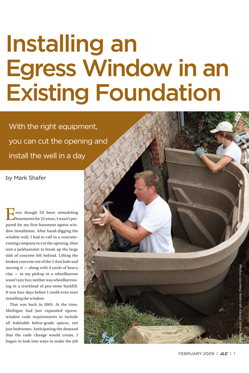 Wellcraft case study article highlighting the work of Egress Solutions installation process of an egress window system in Oakland Township, Michigan